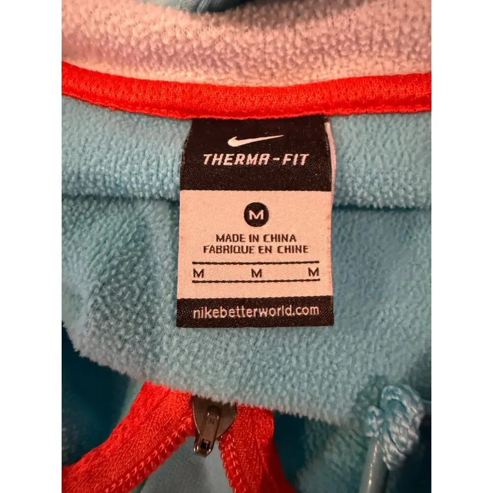 Nike Elite Zippered Hooded Basketball Sweatshirt Light Blue M